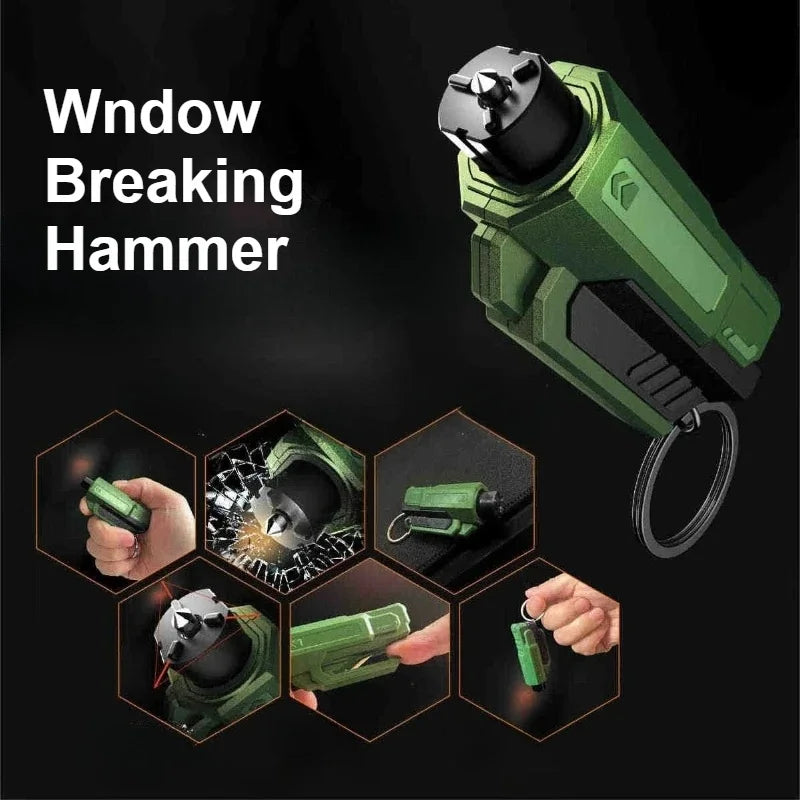 2-in-1 Car Emergency Hammer: Window Breaker & Seatbelt Cutter – Portable Safety Rescue Tool for Auto Escape