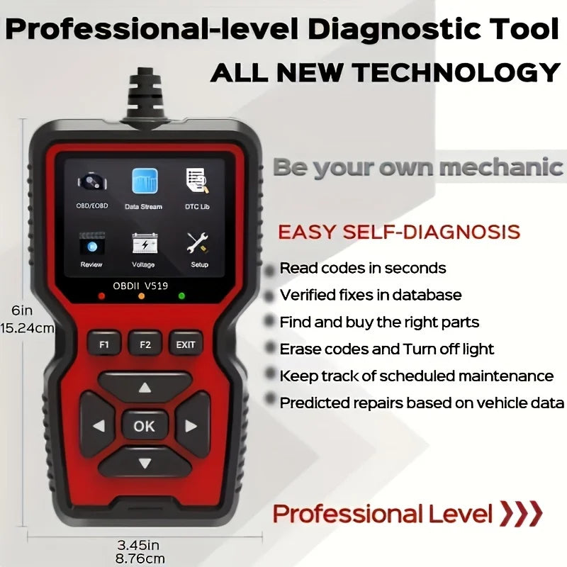 Professional Obd2 Scanner - Usb-Powered Car Diagnostic Tool with Real-Time Data Stream, Full-Featured Obd Ii Testing