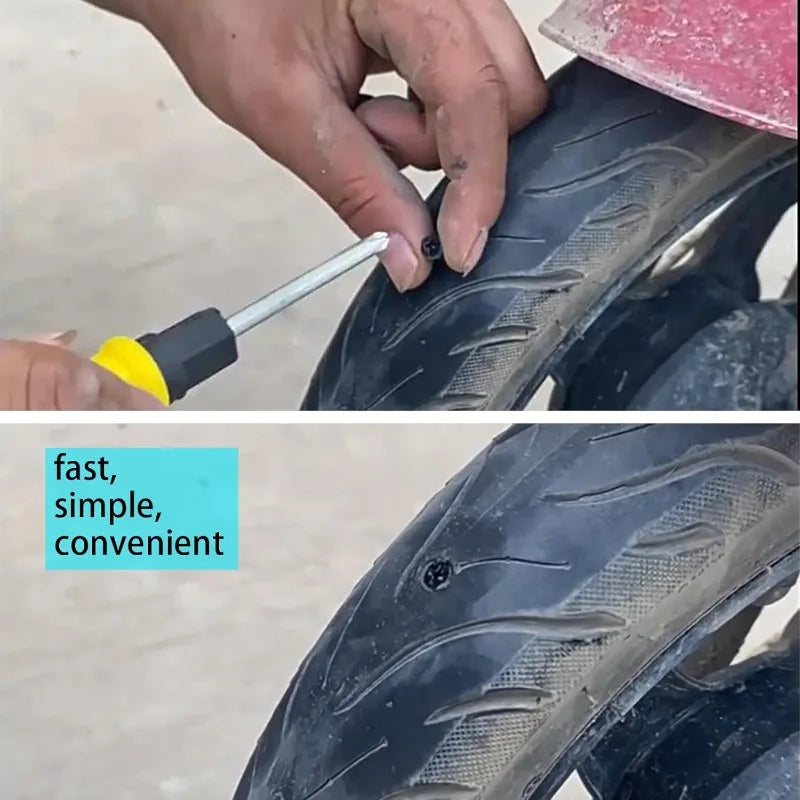 40PCS Tire Repair Kit - Rubber Nails & Screws for Fast Puncture Repair, Self-Service Tool for Car & Electromobile Tyre