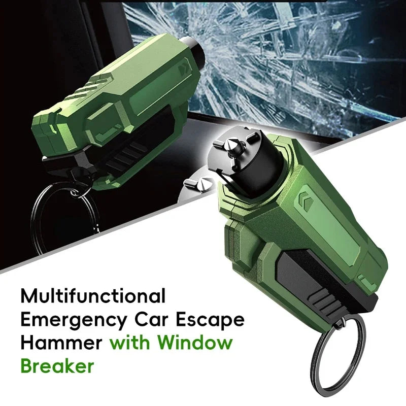 2-in-1 Car Emergency Hammer: Window Breaker & Seatbelt Cutter – Portable Safety Rescue Tool for Auto Escape