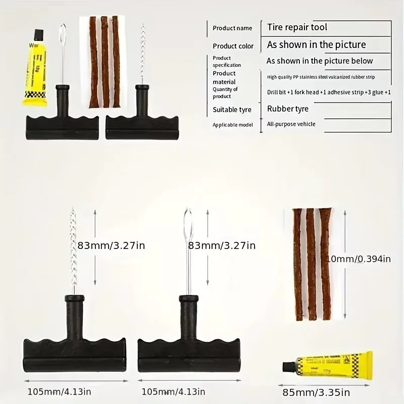 Tire Repair Magic. Quick Tire Repair Car Tire Repair Tool, Motorcycle Tubeless Wheel Tire Repair Kit, Puncture Plug, Garage Tool