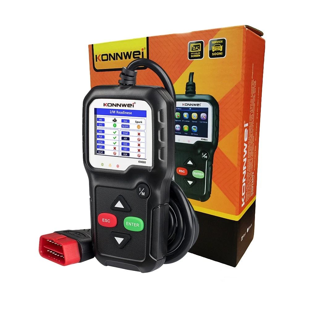 OBD2 Scanner Code Reader with 2.4 Color Screen Live Data O2 Sensor Test, Universal Auto Engine Scanner for 12V Cars