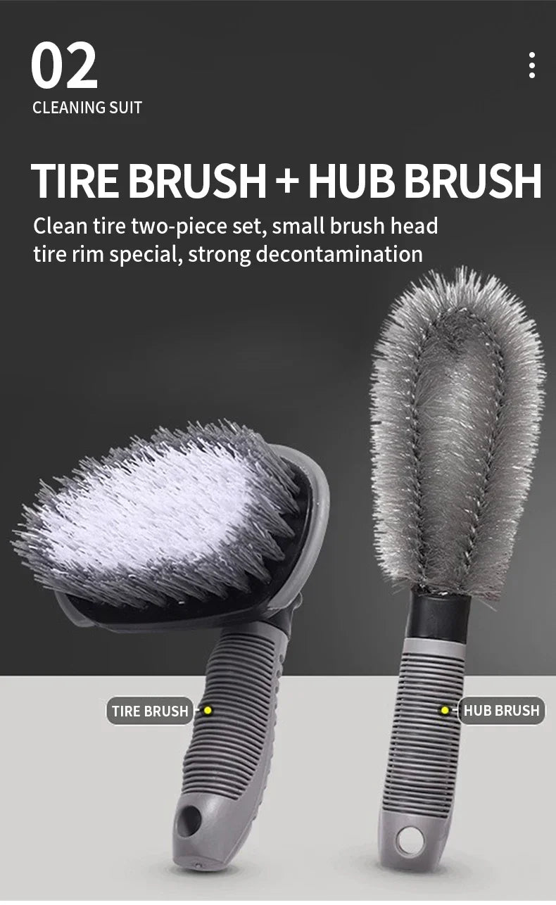 Car Cleaning Set with Detailing Brush Towel Glove - Auto Dashboard & Air Outlet Cleaning Tools Kit for Car Wash Accessories