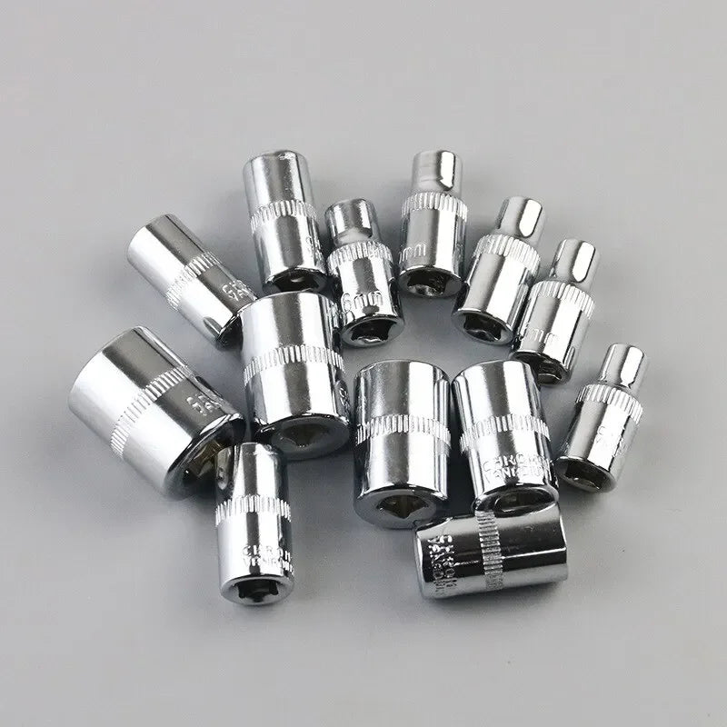 46Pcs Car Repair Tool Set, 1/4-Inch Drive Ratchet Wrench Kit, Metric Socket & Bit Set,Auto Maintenance Tools,for Car Maintenance