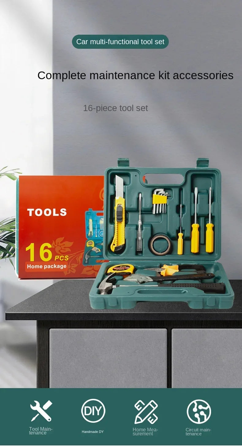 New Tools Car 12-Piece Emergency Toolbox Hardware Combination Tools Car Tool Kit Car Body Repair Tool Automobiles Accessories