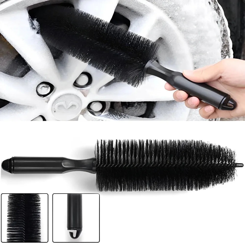 Car Wheel Tire Wash Cleaning Brush Rim Scrubber Cleaner Duster Handle Tyre Cleaning Detailing Brushes Car Cleaning Tools