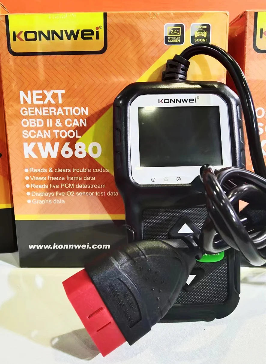 OBD2 Scanner Code Reader with 2.4 Color Screen Live Data O2 Sensor Test, Universal Auto Engine Scanner for 12V Cars