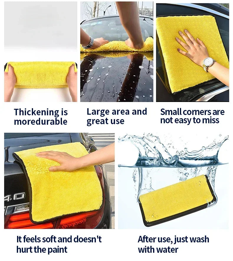 Car Cleaning Set with Detailing Brush Towel Glove - Auto Dashboard & Air Outlet Cleaning Tools Kit for Car Wash Accessories