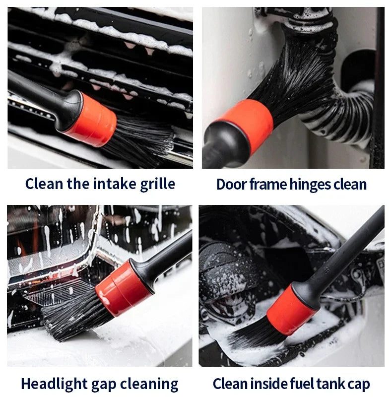 Car Cleaning Set with Detailing Brush Towel Glove - Auto Dashboard & Air Outlet Cleaning Tools Kit for Car Wash Accessories
