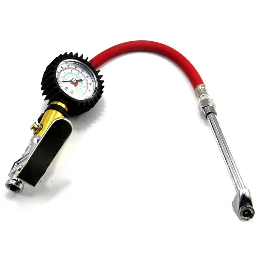 Tire Pressure Gauge, Heavy Duty 220 PSI Tire Inflator High Precision Tire Pressure Gun with Leakproof Air Hose for Car Truck