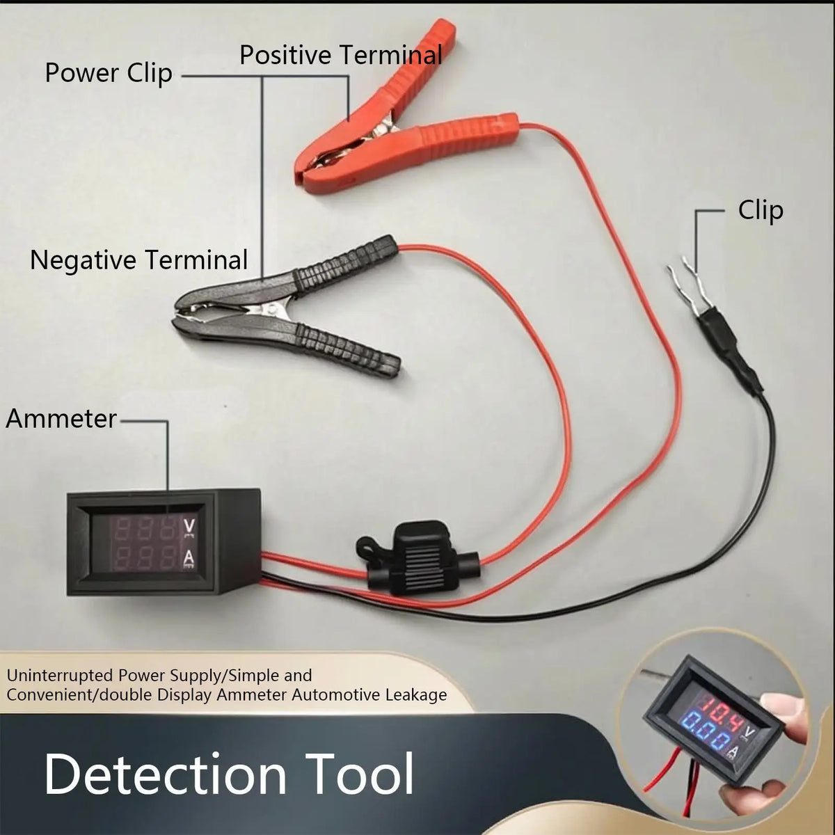 Car Current Diagnostic Tool Battery Tester Automotive Automobile Circuit Leakage Detector for Trailer Truck Sedan Home Garage