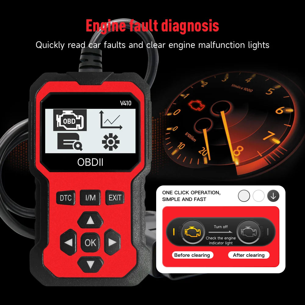 OBD2 Scanner Instant Fault Code Reader and Voltage Check | OBDII/CAN Full System Diagnosis | 10 Second Fault Analysis