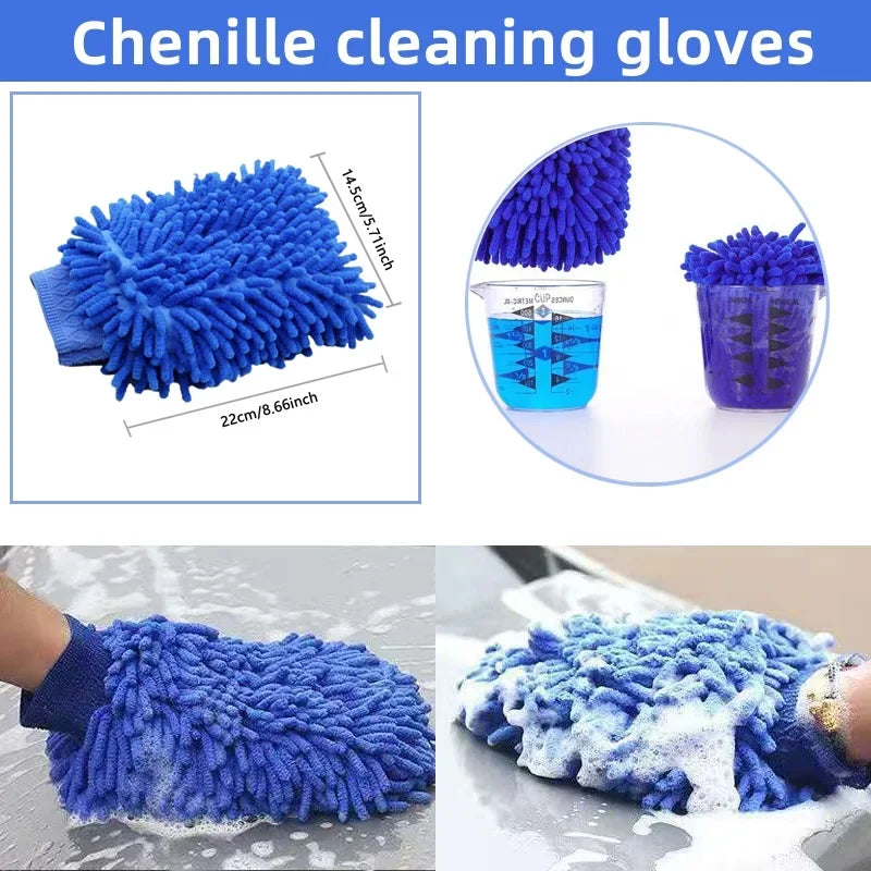 New Car Cleaning Kit Scrubber Drill Detailing Brush Set Air Conditioner Vents Towel Polisher Car Auto Detailing Tools