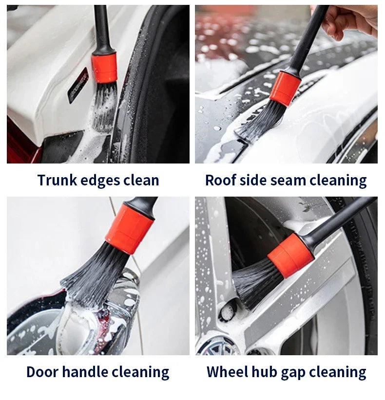 Car Cleaning Set with Detailing Brush Towel Glove - Auto Dashboard & Air Outlet Cleaning Tools Kit for Car Wash Accessories