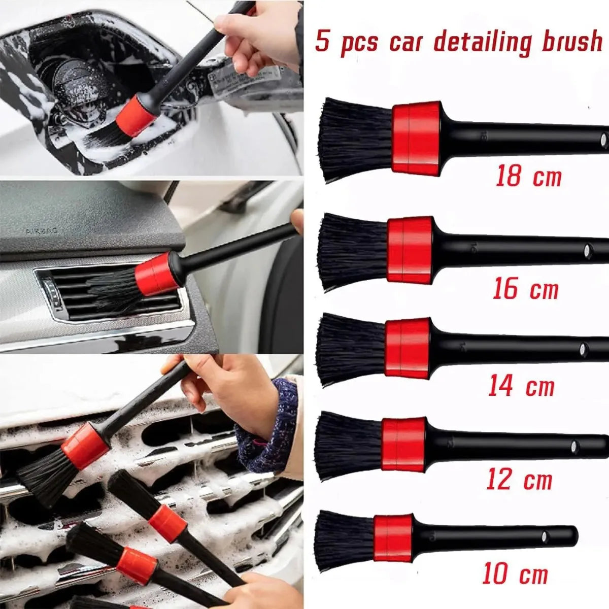 Car Cleaning Tools Kit Detailing Brush Set Wash Kit Interior Exterior Wheels Uses For Car Care