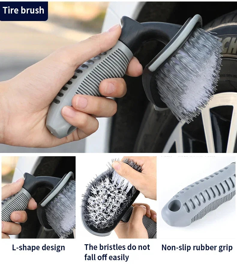 Car Cleaning Set with Detailing Brush Towel Glove - Auto Dashboard & Air Outlet Cleaning Tools Kit for Car Wash Accessories