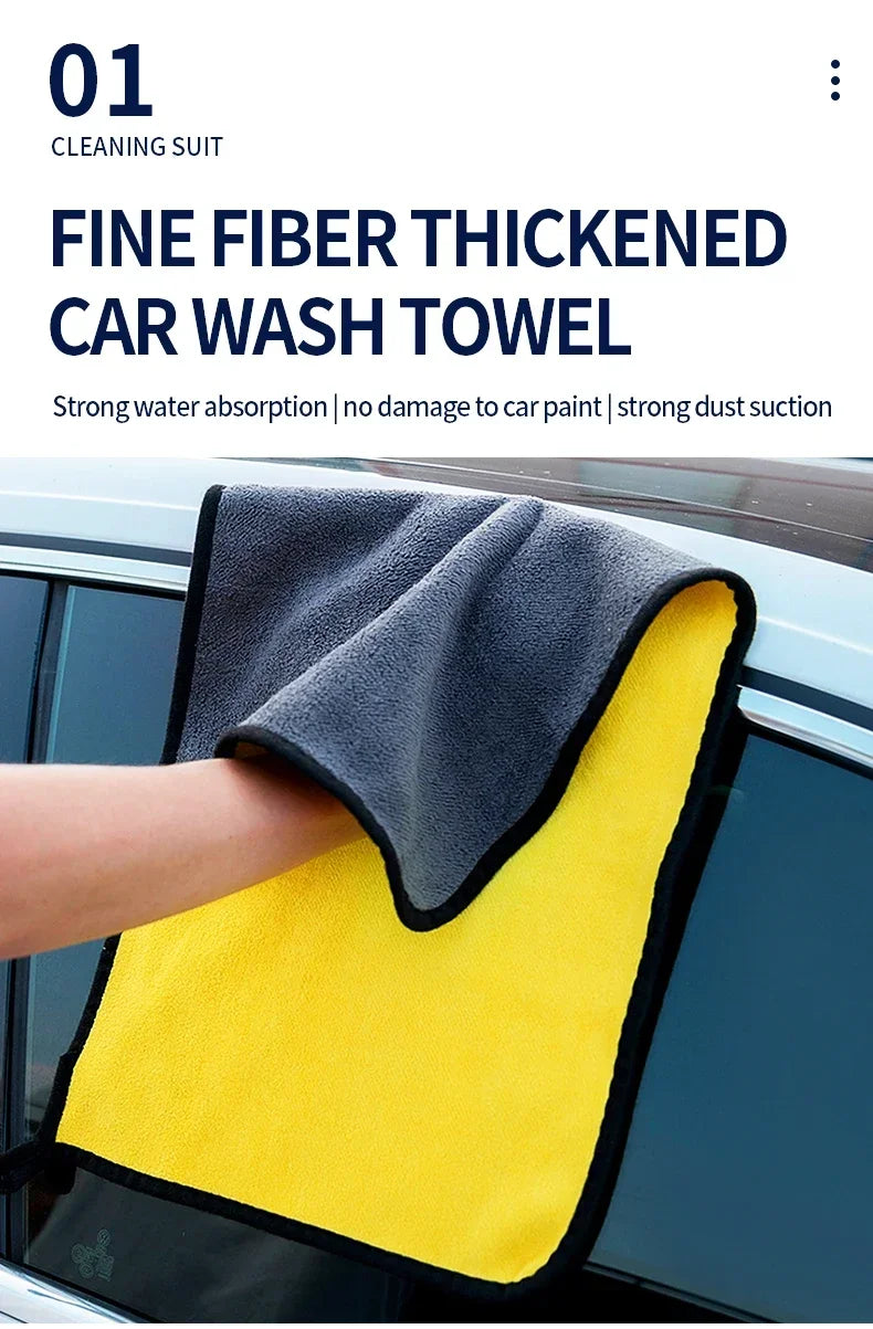Car Cleaning Set with Detailing Brush Towel Glove - Auto Dashboard & Air Outlet Cleaning Tools Kit for Car Wash Accessories